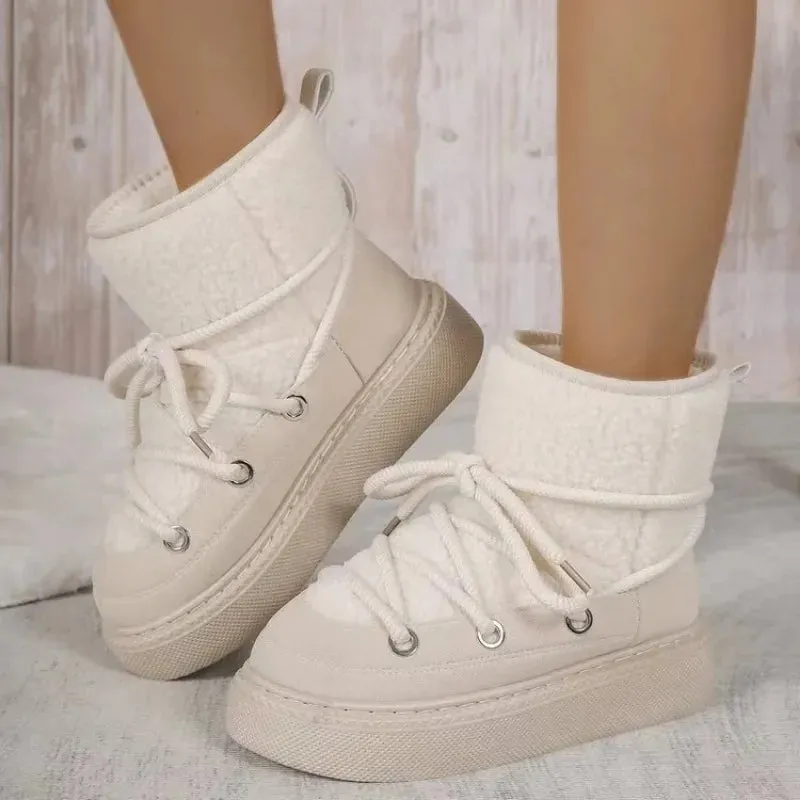 binfenxie  -  New Classic Thickened Fluff Women's Snow Boots Comfortable Warm Ankle Boots Women Winter Ladies Shoes Chunky Botas Mujer