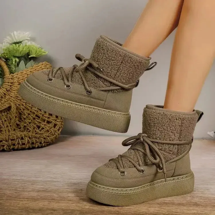 binfenxie  -  New Classic Thickened Fluff Women's Snow Boots Comfortable Warm Ankle Boots Women Winter Ladies Shoes Chunky Botas Mujer