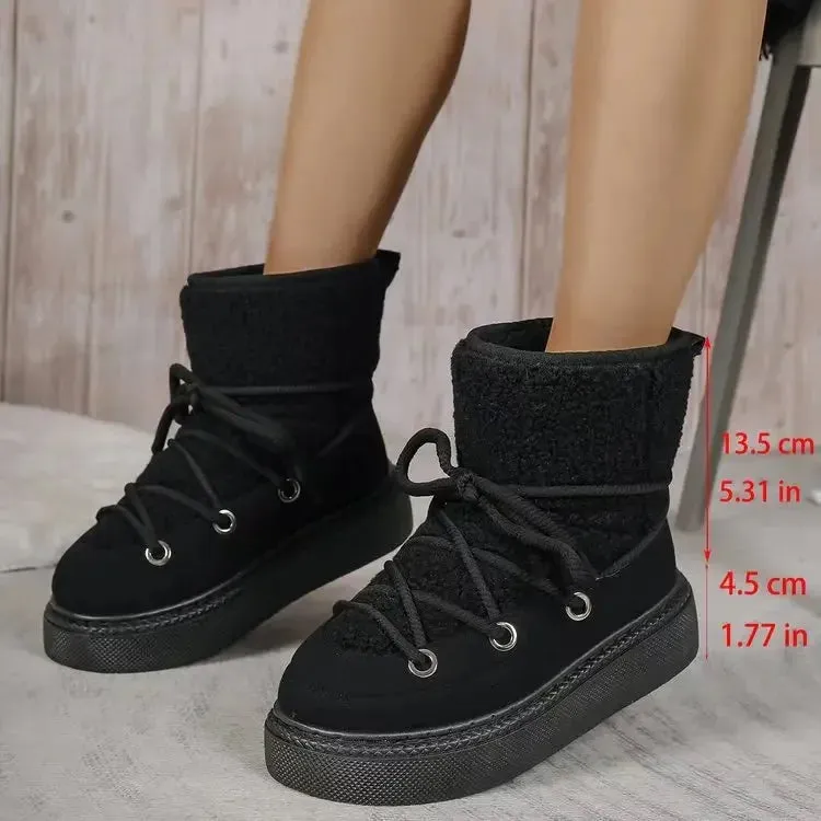 binfenxie  -  New Classic Thickened Fluff Women's Snow Boots Comfortable Warm Ankle Boots Women Winter Ladies Shoes Chunky Botas Mujer