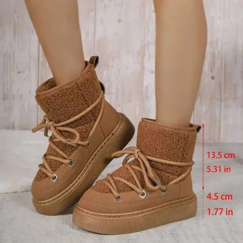 binfenxie  -  New Classic Thickened Fluff Women's Snow Boots Comfortable Warm Ankle Boots Women Winter Ladies Shoes Chunky Botas Mujer