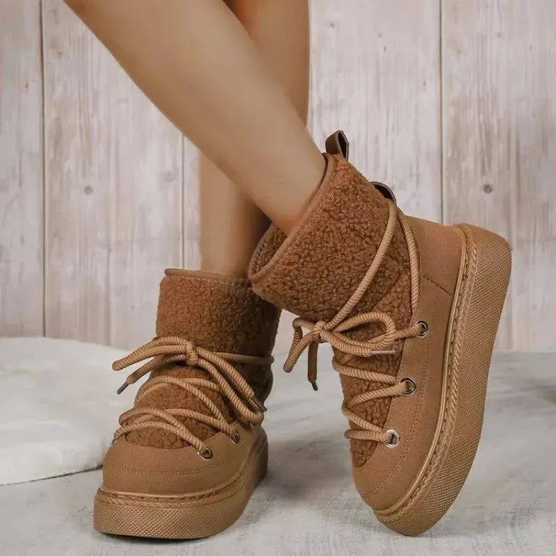 binfenxie  -  New Classic Thickened Fluff Women's Snow Boots Comfortable Warm Ankle Boots Women Winter Ladies Shoes Chunky Botas Mujer