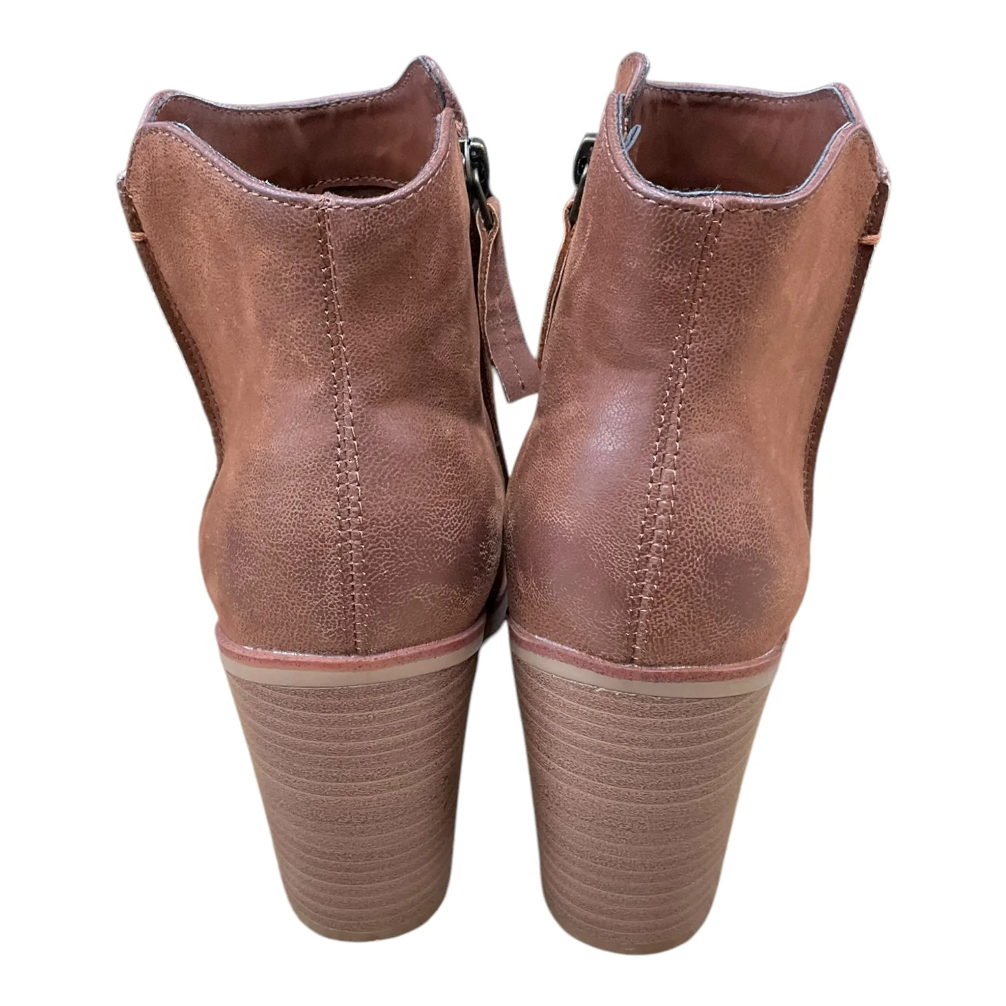 Boots Ankle Heels By Mia In Tan, Size: 7.5
