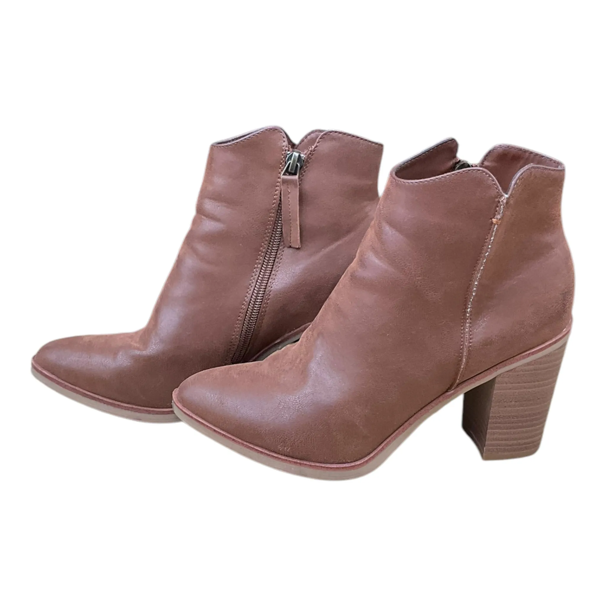 Boots Ankle Heels By Mia In Tan, Size: 7.5