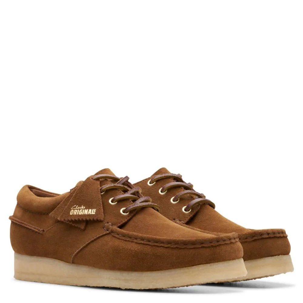 Clarks Men's Wallabee Boat in Cola Suede