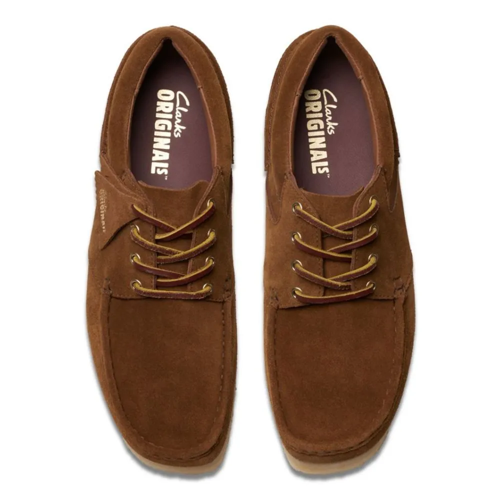 Clarks Men's Wallabee Boat in Cola Suede