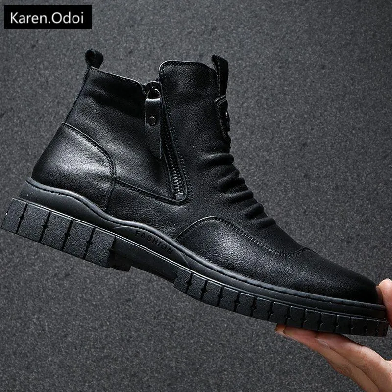 Italian handmade Double Zip Martin boots