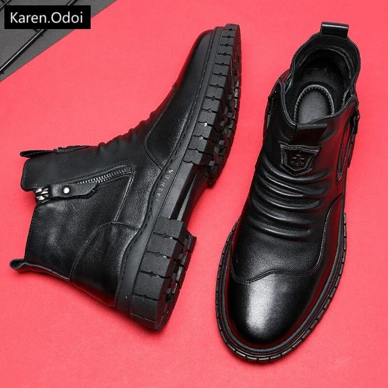 Italian handmade Double Zip Martin boots