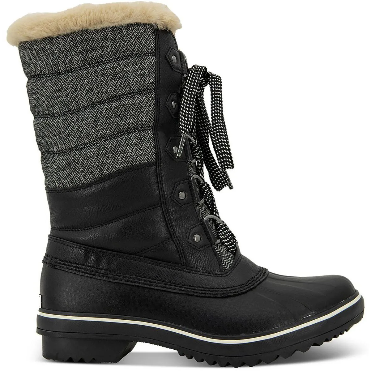 JBU by Jambu Womens Siberia  Faux Leather Lace-Up Winter & Snow Boots