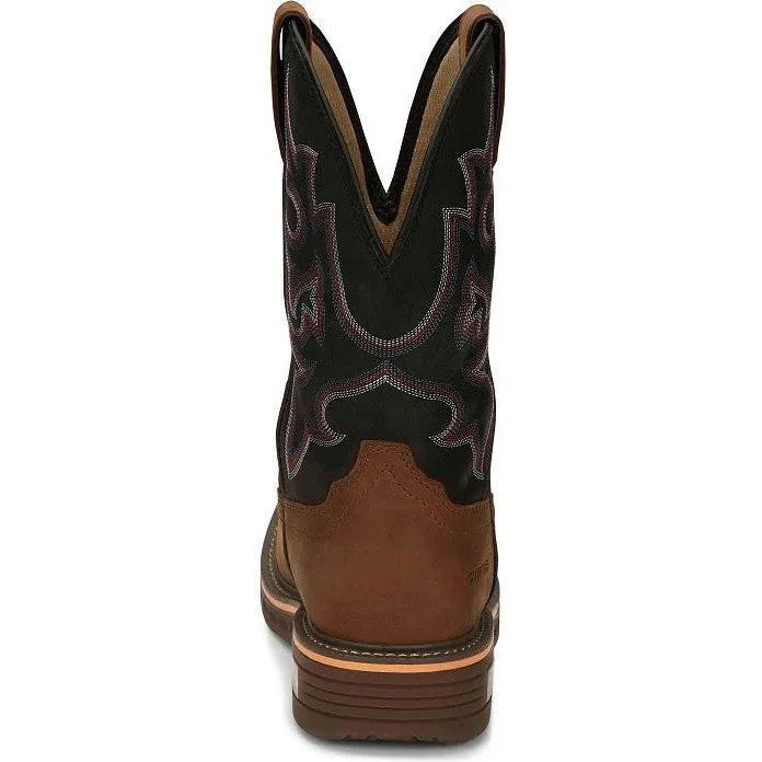 Justin Men's Resistor 11" Nano Comp Toe Western Work Boot -Brown- CR4012