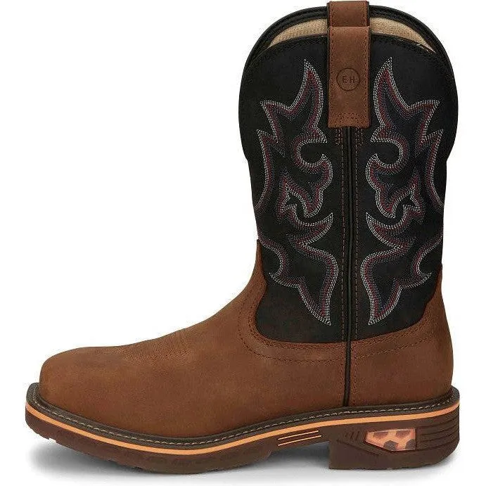 Justin Men's Resistor 11" Nano Comp Toe Western Work Boot -Brown- CR4012