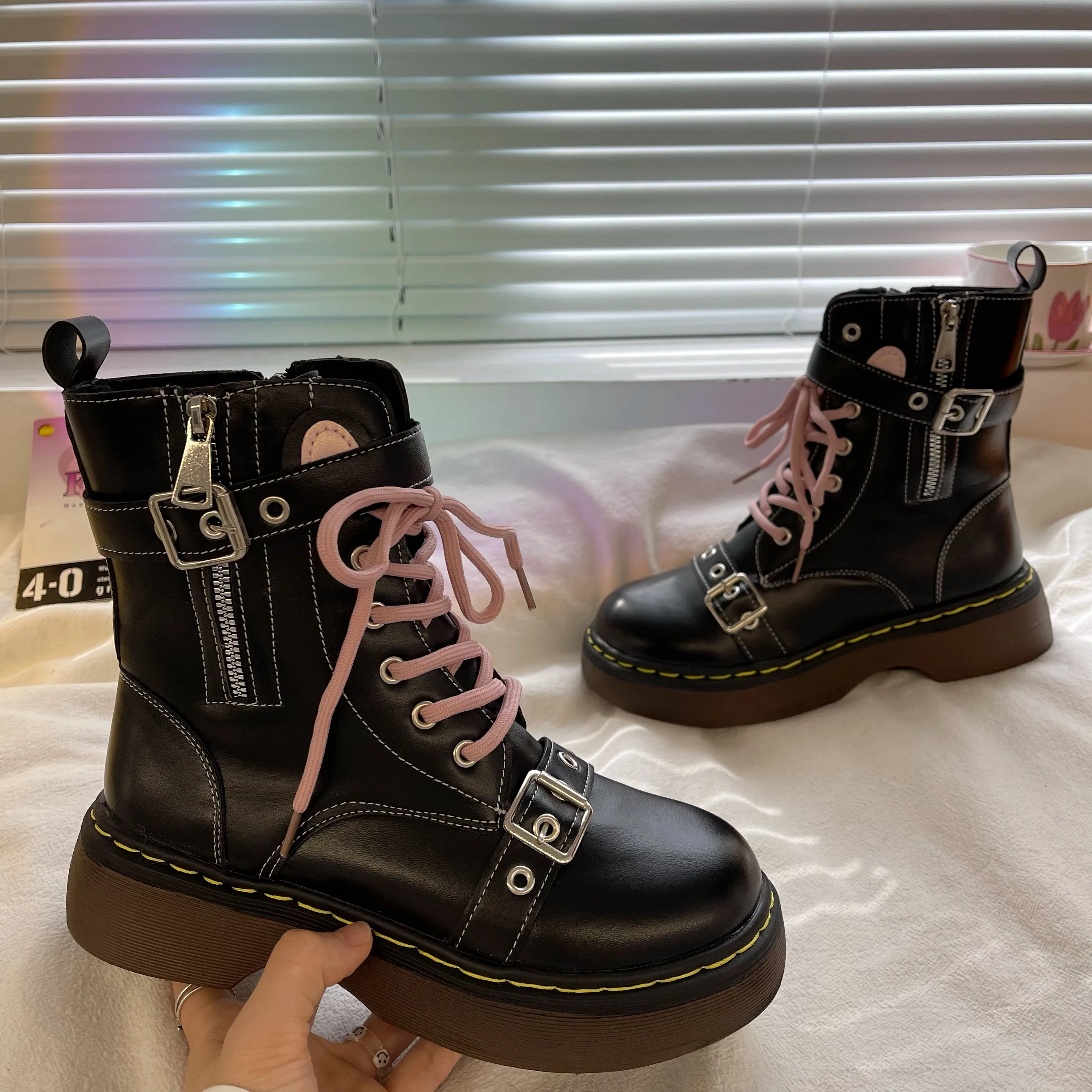 lolita black Martin boots  KF82547