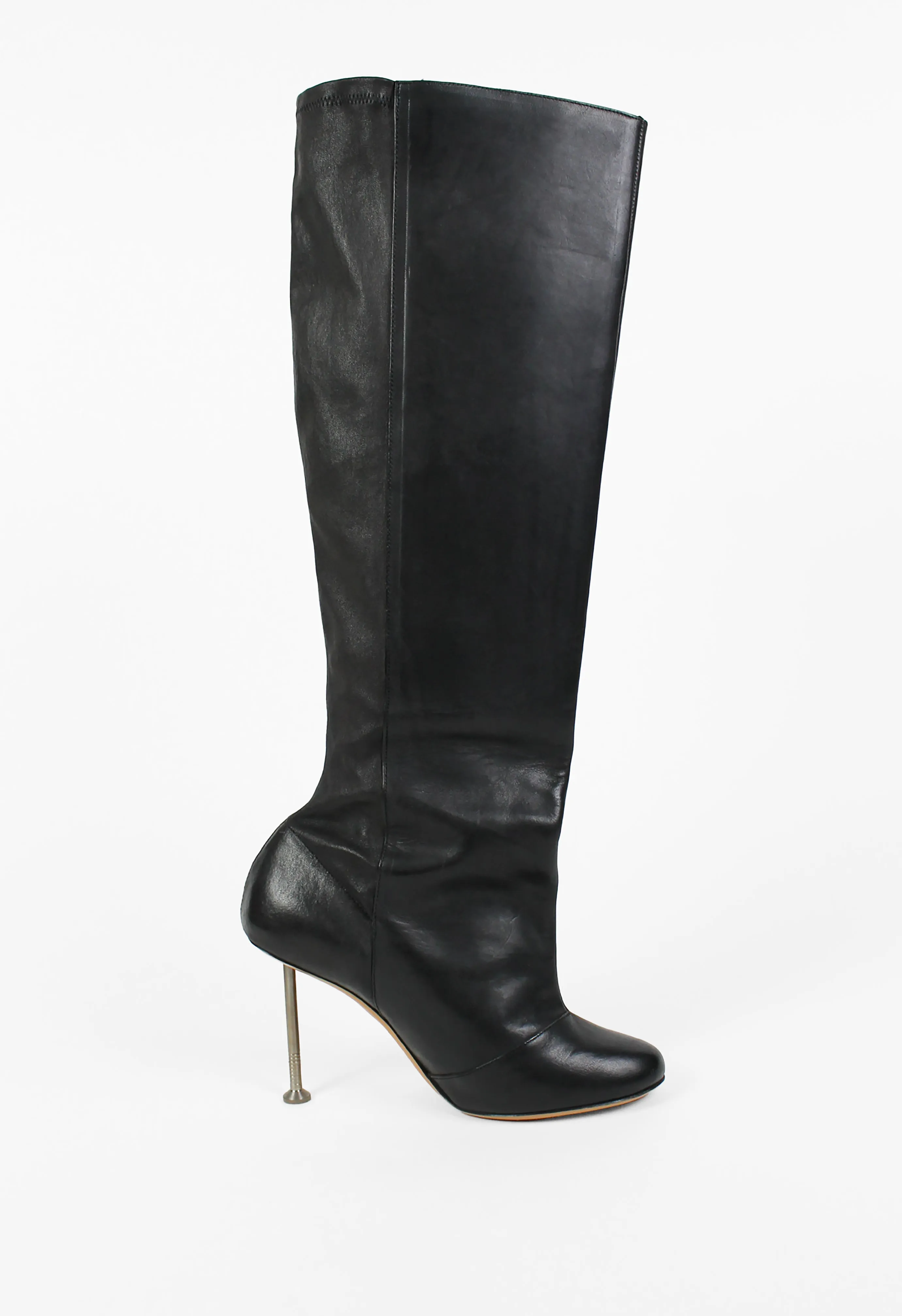 MAISON MARTIN MARGIELA FW 2008 KNEE HIGH LEATHER NAIL BOOTS