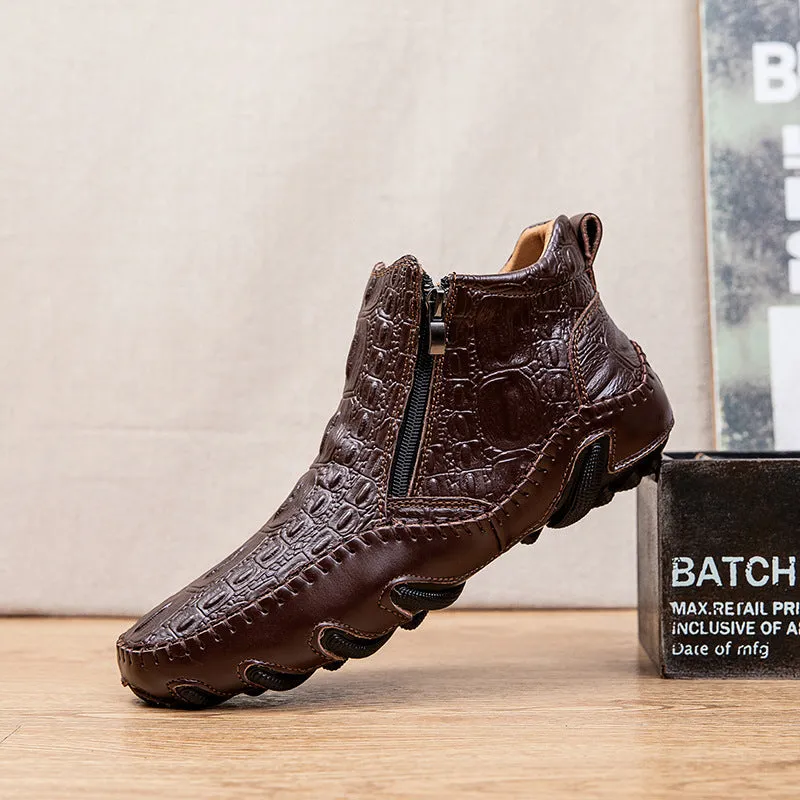 Winter High-Top Leather Shoes  Autumn Dock Layer 1